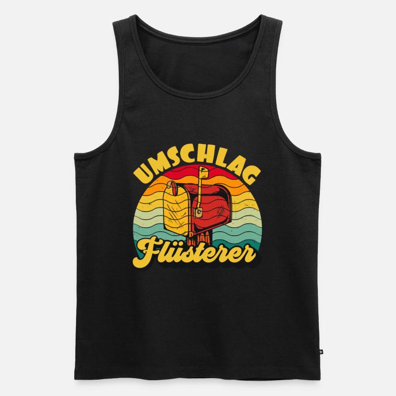 Briefträger UMSCHLAG FLÜTERER LUSTIG - Männer Premium Bio Tank Top - Schwarz