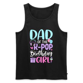 Papa de la fille d’anniversaire de K Pop - Débardeur bio Premium Homme - noir - Devant - Michal (187cm)