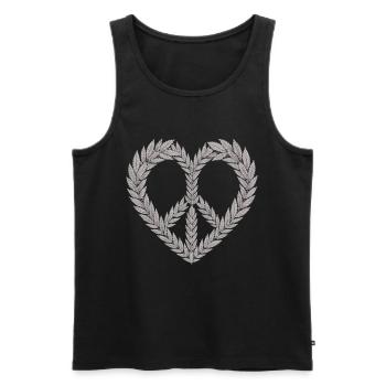 Cannabis Herz Shirt – Hanfblatt Liebe - Männer Premium Bio Tank Top - Schwarz - Vorne - Michal (187cm)