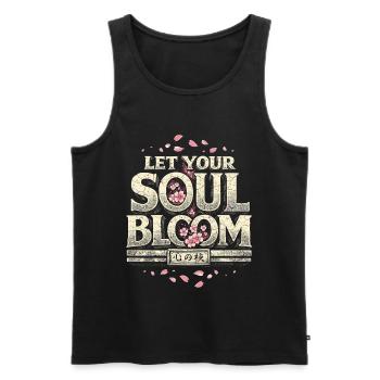 Cherry Blossom Sakura Cherry Blossom Your Soul Bloom - Men's Premium Organic Tank Top - black - Front - Michal (187cm)