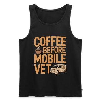 Mobile Vet Coffee Before Pet Care Coffee Lover - Männer Premium Bio Tank Top - Schwarz - Vorne - Michal (187cm)