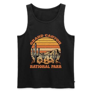 Grand Canyon Nationalpark Retro - Männer Premium Bio Tank Top - Schwarz - Vorne - Michal (187cm)