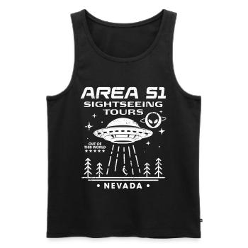 Area 51 Besichtigungstouren - Männer Premium Bio Tank Top - Schwarz - Vorne - AI Model Male 178 light (178cm)
