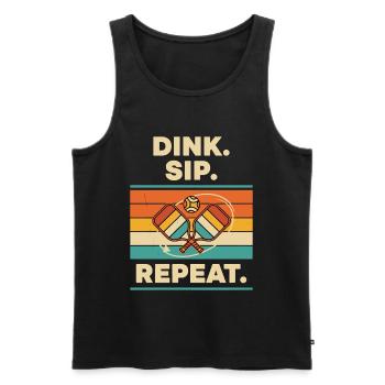 Pickleball Funny Player Love Pickleball Dink Sip - Men's Premium Organic Tank Top - black - Front - Michal (187cm)