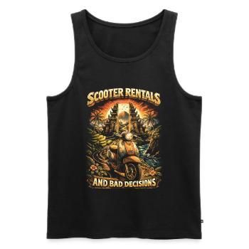 Bali Reise Scooter Rentals And Bad Decisions - Männer Premium Bio Tank Top - Schwarz - Vorne - AI Model Male 178 light (178cm)