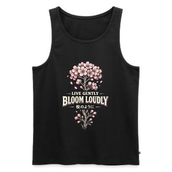 Cherry Blossom Sakura Cherry Blossom - Men's Premium Organic Tank Top - black - Front - AI Model Male 178 light (178cm)