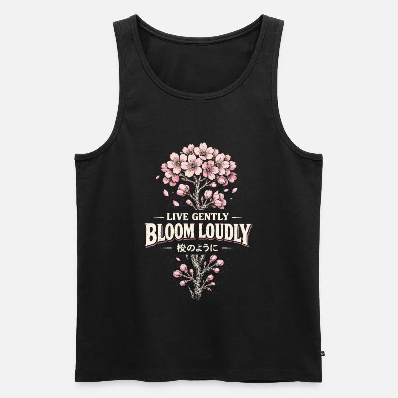 Kirschblüten Sakura Kirschblüte - Männer Premium Bio Tank Top - Schwarz