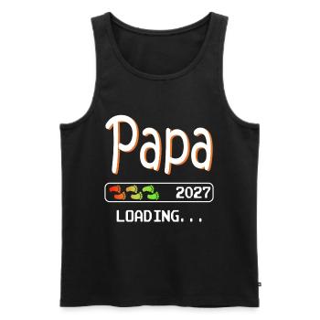 Dad 2027 loading Father-to-be Pregnancy - Men's Premium Organic Tank Top - black - Front - AI Model Male 178 light (178cm)