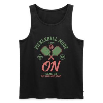 Mode Pickleball sur le jeu sur Joueur de Pickleball Drôle - Débardeur bio Premium Homme - noir - Devant - Michal (187cm)