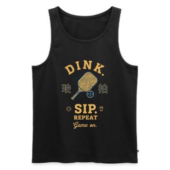 Pickleball-lustiger Pickleball-Pickleball - Männer Premium Bio Tank Top - Schwarz - Vorne - Michal (187cm)