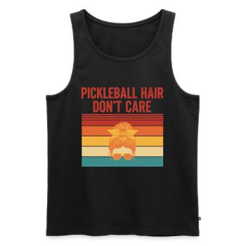 Pickleball Hair Dont Care Funny Player Love - Men's Premium Organic Tank Top - black - Front - Michal (187cm)