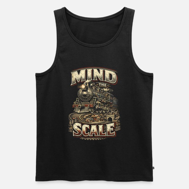 Modelleisenbahn Eisenbahn Mind The Scale - Débardeur bio Premium Homme - noir