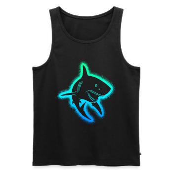 Hai Haie Herren Jungen Kinder Haifisch - Männer Premium Bio Tank Top - Schwarz - Vorne - AI Model Male 178 light (178cm)