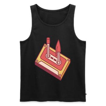 80's & 90's Retro Party Costume Cassette - Men's Premium Organic Tank Top - black - Front - Michal (187cm)