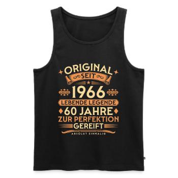 Original seit 1966 – Lebende Legende 60 Jahre - Männer Premium Bio Tank Top - Schwarz - Vorne - Michal (187cm)