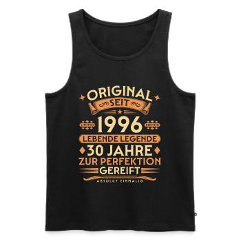 Original seit 1996 – Lebende Legende 30 Jahre - Männer Premium Bio Tank Top - Schwarz - Vorne - Michal (187cm)
