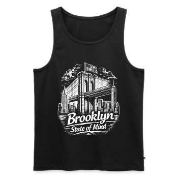 Brooklyn State of Mind Bridge New York NYC - Men's Premium Organic Tank Top - black - Front - Michal (187cm)