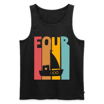 4th Birthday Sailboat - Men's Premium Organic Tank Top - black - Front - AI Model Male 178 light (178cm)