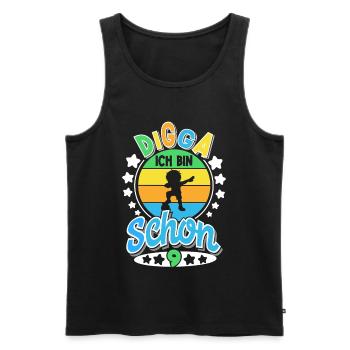 9th Birthday Football - Men's Premium Organic Tank Top - black - Front - Michal (187cm)