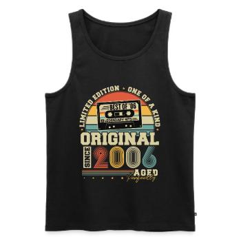 Original 2006 Vintage Vintage Rétro Anniversaire - Débardeur bio Premium Homme - noir - Devant - Michal (187cm)