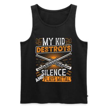  Piccolo Playing Metal Instrument Orchestra - Men's Premium Organic Tank Top - black - Front - AI Model Male 178 light (178cm)