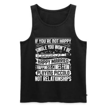 Piccolo Instrument Orchestra Marching Band - Men's Premium Organic Tank Top - black - Front - AI Model Male 178 light (178cm)
