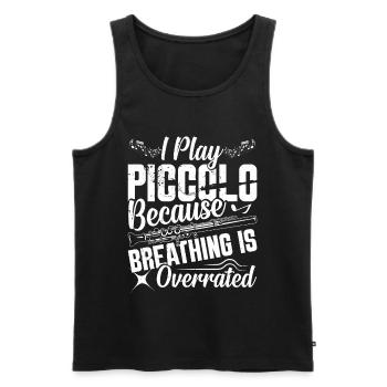  Piccolo Player Breathing Orchestra Musician - Men's Premium Organic Tank Top - black - Front - AI Model Male 178 light (178cm)
