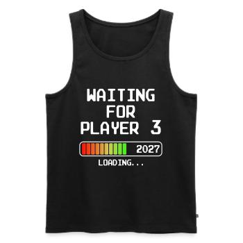 Werdender Papa 2027 Bald Mama Waiting For Player 3 - Männer Premium Bio Tank Top - Schwarz - Vorne - Michal (187cm)