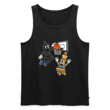 Échec et mat Basket - Débardeur bio Premium Homme - noir - Devant - Michal (187cm)