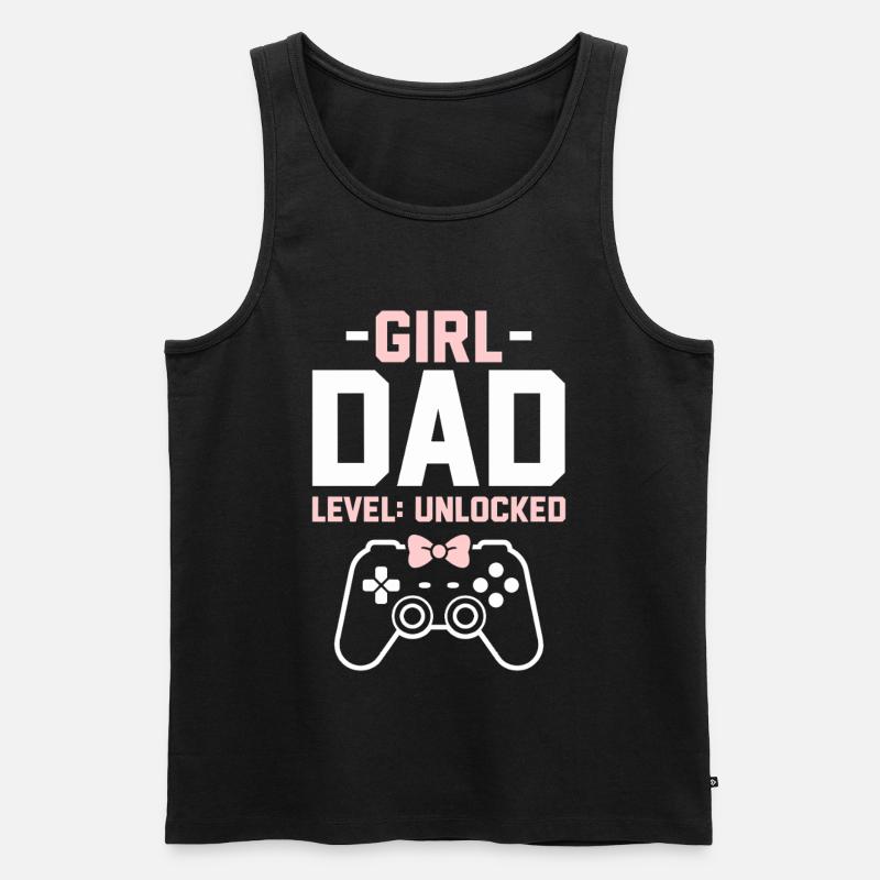 Werdender Papa & Vater, Geburt Tochter Mädchen - Männer Premium Bio Tank Top - Schwarz