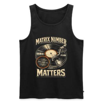 Le numéro de la matrice des disques vinyles de collection de vinyles compte - Débardeur bio Premium Homme - noir - Devant - AI Model Male 178 light (178cm)