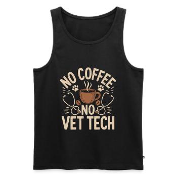 Vet Tech No Coffee No Animal Hospital Coffee Lover - Men's Premium Organic Tank Top - black - Front - Michal (187cm)