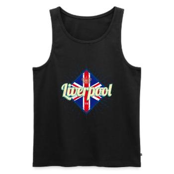 Liverpool Stadt UK Retro United Kingdom Souvenir - Männer Premium Bio Tank Top - Schwarz - Vorne - Michal (187cm)