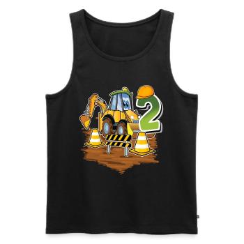 2 excavators 2nd birthday - Men's Premium Organic Tank Top - black - Front - Michal (187cm)