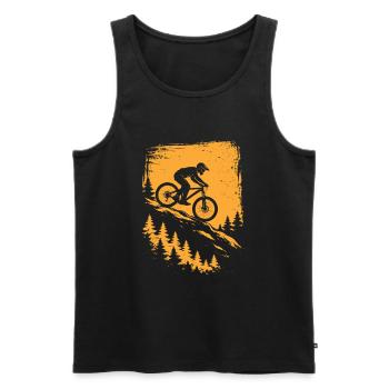 Descente VTT – Conception de VTT - Débardeur bio Premium Homme - noir - Devant - Michal (187cm)