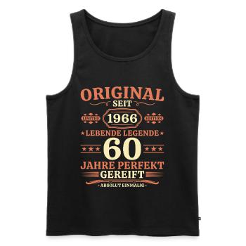 Original 1966 – Lebende Legende 60. Geburtstag - Männer Premium Bio Tank Top - Schwarz - Vorne - Michal (187cm)