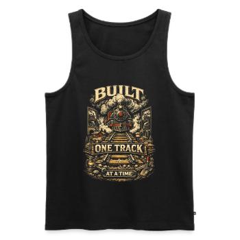 Model Railway Railway One Track At A time - Men's Premium Organic Tank Top - black - Front - AI Model Male 178 light (178cm)
