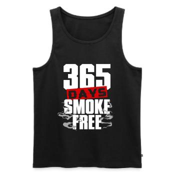 Ancien fumeur non-fumeur 365 jours sans fumer - Débardeur bio Premium Homme - noir - Devant - AI Model Male 178 light (178cm)