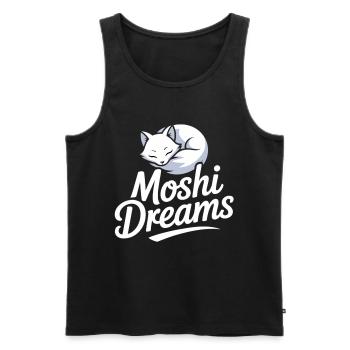 Moshi Dreams Cat Shirt Cute Sleeping Cats - Men's Premium Organic Tank Top - black - Front - AI Model Male 178 light (178cm)