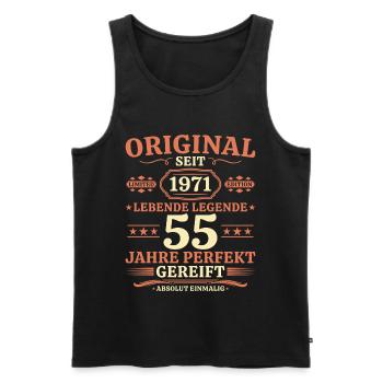 Original 1971 – Lebende Legende 55. Geburtstag - Männer Premium Bio Tank Top - Schwarz - Vorne - Michal (187cm)