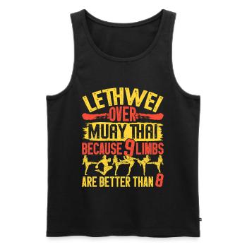 Instructeur de Lethwei Art des 9 membres Boxe birmane - Débardeur bio Premium Homme - noir - Devant - AI Model Male 178 light (178cm)