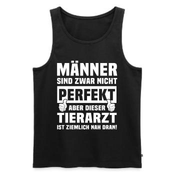 Tierarzt - Männer Premium Bio Tank Top - Schwarz - Vorne - Michal (187cm)