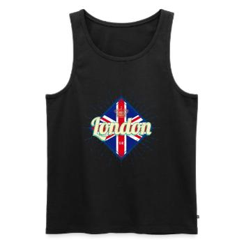 London Stadt UK United Kingdom England Souvenir - Männer Premium Bio Tank Top - Schwarz - Vorne - Michal (187cm)