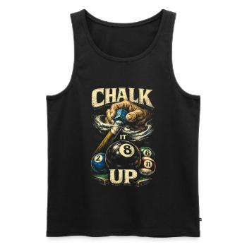 8-Ball Billard Chalk Up - Männer Premium Bio Tank Top - Schwarz - Vorne - AI Model Male 178 light (178cm)
