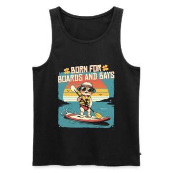 Stand up Paddle - Men's Premium Organic Tank Top - black - Front - Michal (187cm)