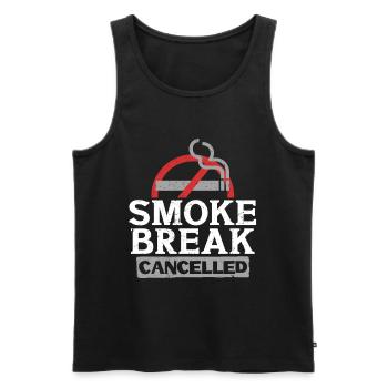 Non-smoking Ex Smoking Smoke Break Cancelled - Men's Premium Organic Tank Top - black - Front - AI Model Male 178 light (178cm)