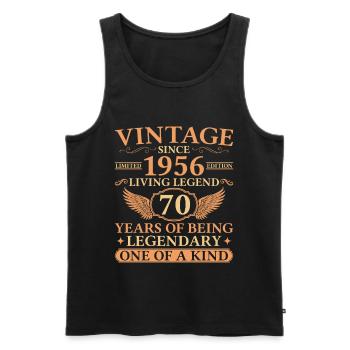 Vintage 1956 – Living Legend 70th Birthday - Men's Premium Organic Tank Top - black - Front - AI Model Male 178 light (178cm)