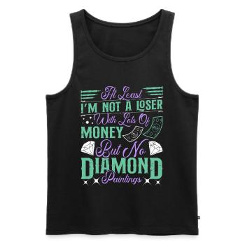 Diamantmaler: Kein Verlierer mit Geld, Diamant - Männer Premium Bio Tank Top - Schwarz - Vorne - AI Model Male 178 light (178cm)