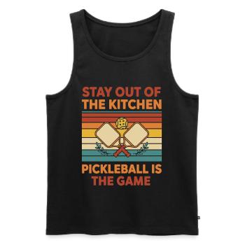 Pickleball ist das Spiel Bleib aus der Küche raus - Männer Premium Bio Tank Top - Schwarz - Vorne - Michal (187cm)