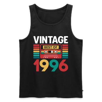 30th Birthday 30 Years 1996 Retro Vintage Gift - Men's Premium Organic Tank Top - black - Front - AI Model Male 178 light (178cm)